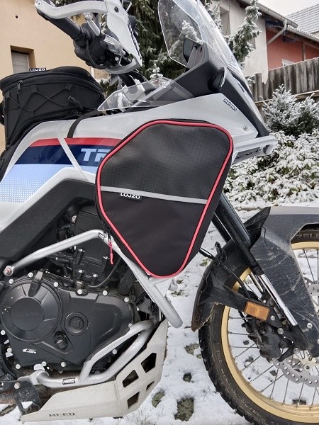 Brašničky na Honda Transalp 700, padací rám HEED 2023