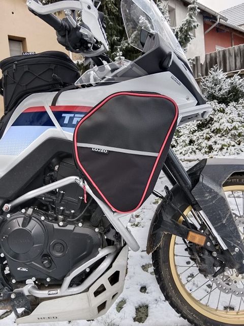 Brašničky na Honda Transalp 700, padací rám HEED 2023